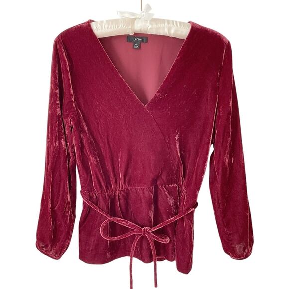 J. CREW‎ Faux Wrap Top Drapey Velvet - Picture 3 of 7
